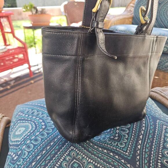 Vintage 90s Coach Classic Soho Black Leather Bag-Made in USA - Picture 6 of 16